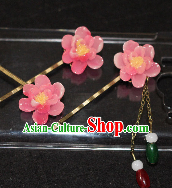 Chinese Ancient Flower Headdress Hairpin Headwear Jewelry for Women Girls