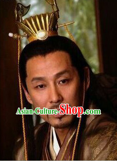 Ancient Asian Chinese Headdress Oriental Headwear Emperor Hat for Men Boys