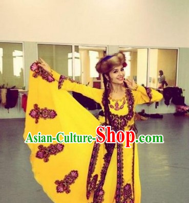 Chinese Traditional Xinjiang Dance Costumes Complete Set for Women or Gilrs