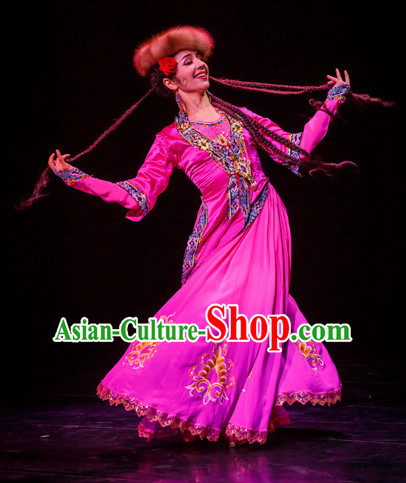 Chinese Traditional Xinjiang Dance Costumes Complete Set for Women or Gilrs