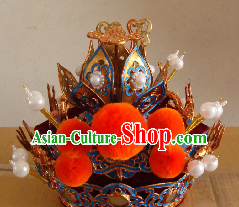 Chinese Beijing Opera Crown Coronet Headpieces Headwear Headdress Hat