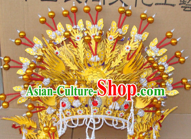 Chinese Beijing Opera Crown Coronet Headpieces Headwear Headdress Hat Phoenix Crown Coronet