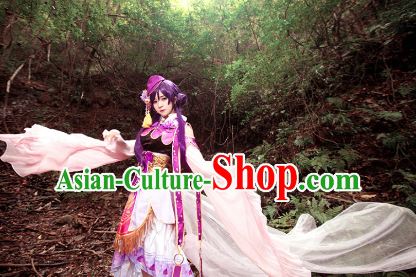 Chinese Superhero Cosplay Costumes and Headdress Complete Set for Women