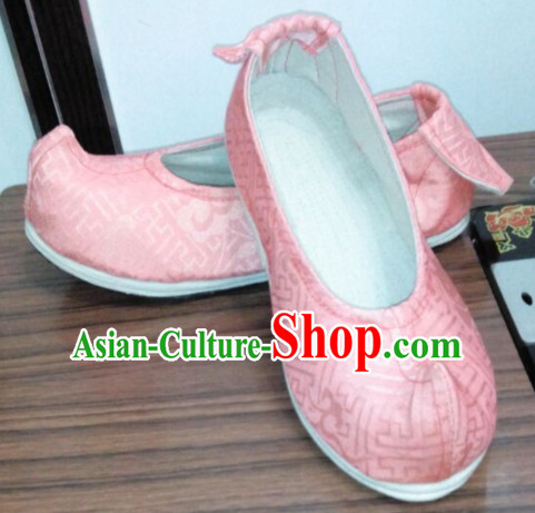 Chinese Ancient Handmade Traditional Bow Fabric Shoes for Women and Girls