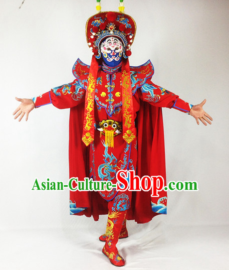 Chinese Bian Lian Mask Change Changing Costumes Helmet Masks Complete Set for Men