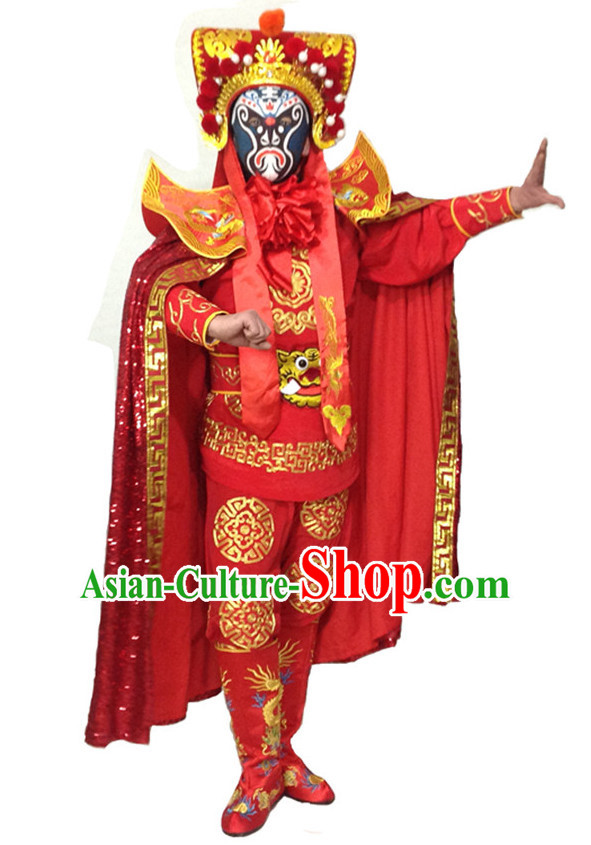 Chinese Bian Lian Mask Change Changing Costumes Helmet Masks Complete Set for Men