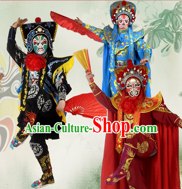 Chinese Bian Lian Mask Change Costumes Helmet Masks Complete Set for Men