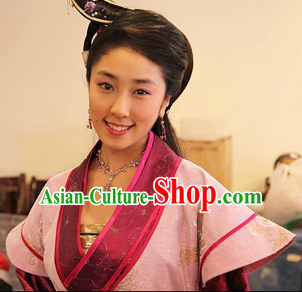 Chinese Ancient Type of Black Wigs and Hair Clips for Women