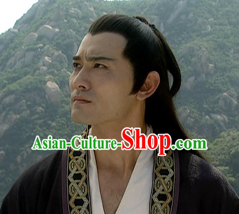 the Tang Dynasty Hairstyles Xue Shao Black Long Wigs for Men