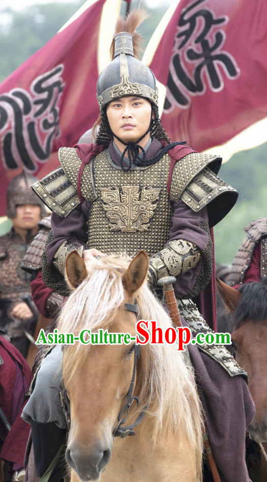 Asian Chinese Ancient Lamellar Body Armor Costumes Complete Set for Men or Boys