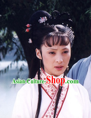 Ancient Chinese Beauties Princess Female Long Black Wigs and Hair Styling Accessories Hair Clips Hairpins Jewelry