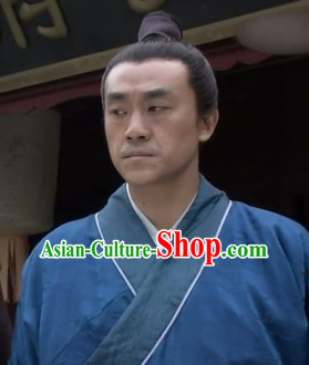 Ancient Chinese Male Black Long Wigs and Headbands for Men or Boys