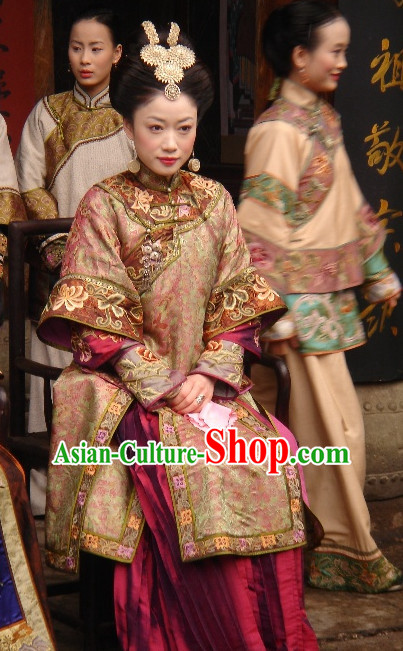 Chinese Empress Style Hanfu Dress Authentic Clothes Culture Costume Han Dresses Traditional National Dress Clothing and Headdress Complete Set for Women