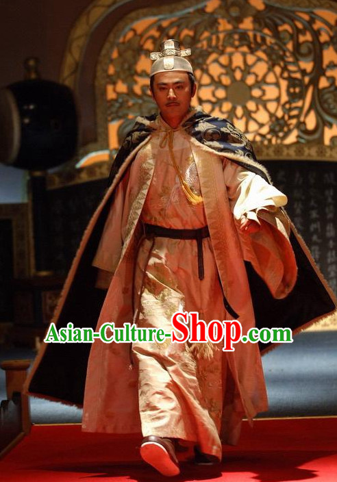 Chinese Ancient Emperor Hanfu Dress Authentic Clothes Culture Costume Han Dresses Traditional National Dress Clothing and Headdress Complete Set