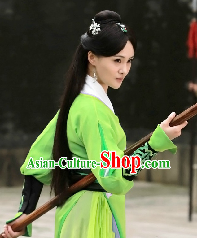 Ancient Chinese Traditional Style Kung Fu Master Wigs for Women Girls