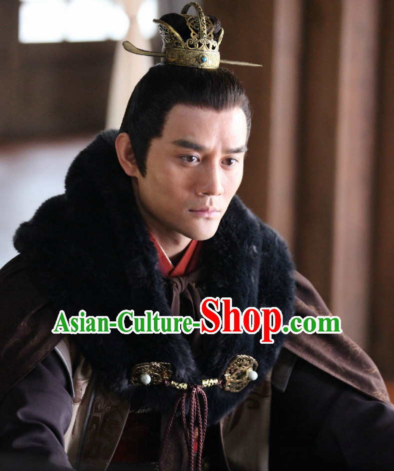 Ancient Chinese Traditional Style Black Hair Wigs and Headpieces for Young Men