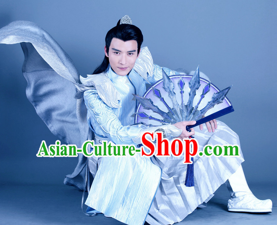 Ancient Chinese Style Cavalier Costumes Dress Authentic Clothes Culture Han Dresses Traditional National Dress Clothing and Headdress Complete Set