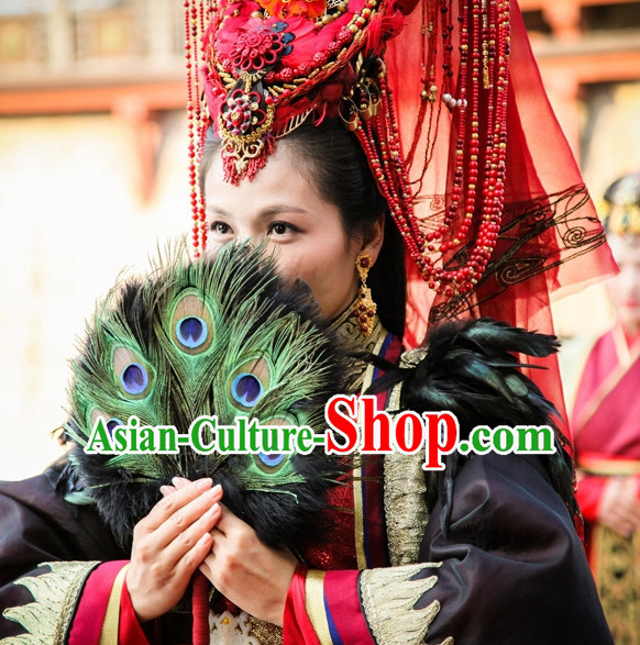 Ancient Chinese Traditional Empress Peacock Fan