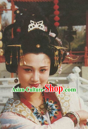 Ancient Chinese Style Empress Black Wigs and Headwear for Women