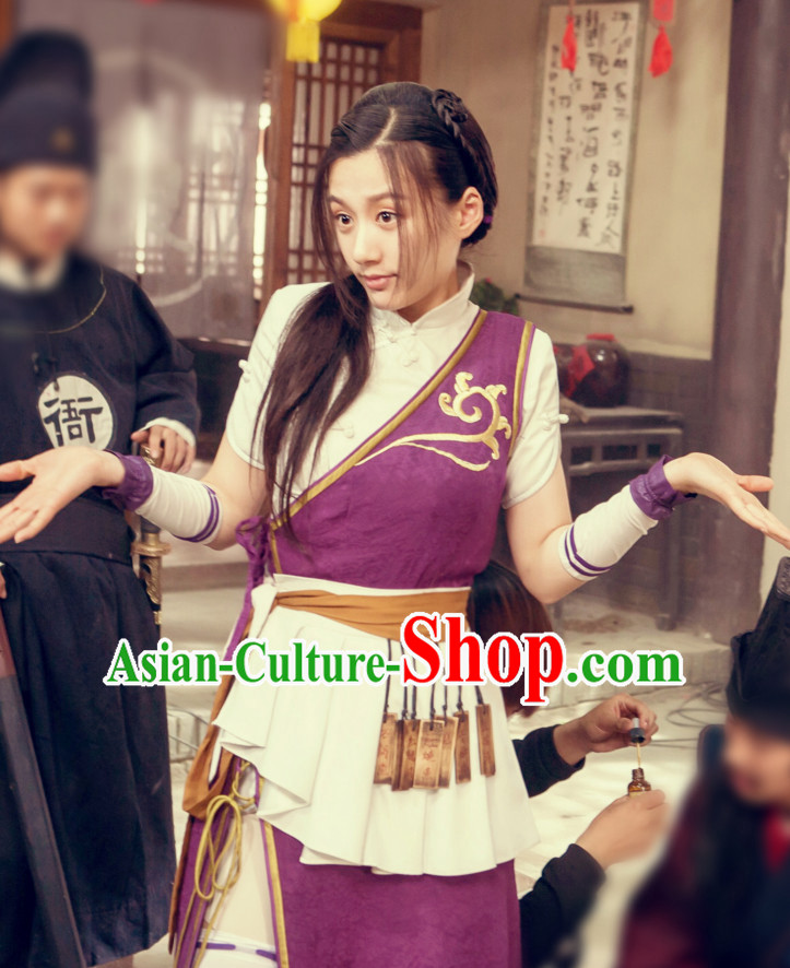 Traditional Chinese Ancient Style Waitress Costume Complete Set for Women