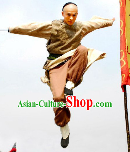 Traditional Chinese Ancien Kung Fu Uniform Robe Costume Complete Set for Men