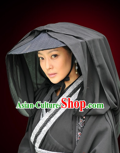 Traditional Ancient Chinese Style Knight Black Hat for Women and Men