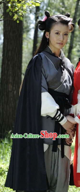 Custom Made Made to Order Traditional Chinese Style Ancient China Female Knight Hanfu Clothing Garment Clothes Suits Dresses and Hair Jewelry Complete Set for Women Children
