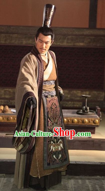 Ancient Chinese Prince Clothing and Hat Complete Set for Men
