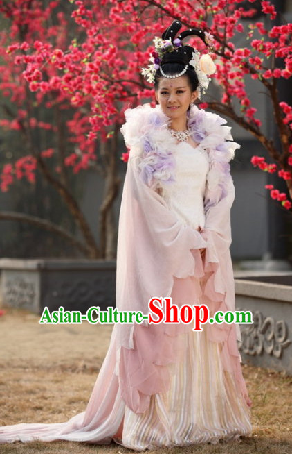 Ancient Chinese Style Princess Costumes and Headwear Complete Set