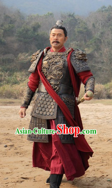 Traditional Chinese Ancient Fighter Body Armor Men Suit Complete Set