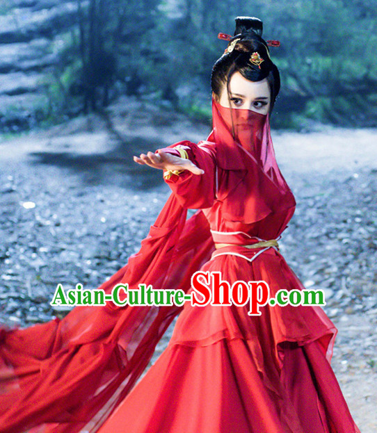 Traditional Chinese Ancient Female Fighter Costumes Complete Set