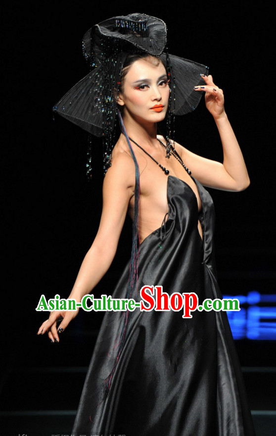 Asian Chinese Fashion Custom Tailored Custom Make Made to Order Chinese Style Custom Made Professional Stage Performance Costumes and Hair Decoration Complete Set