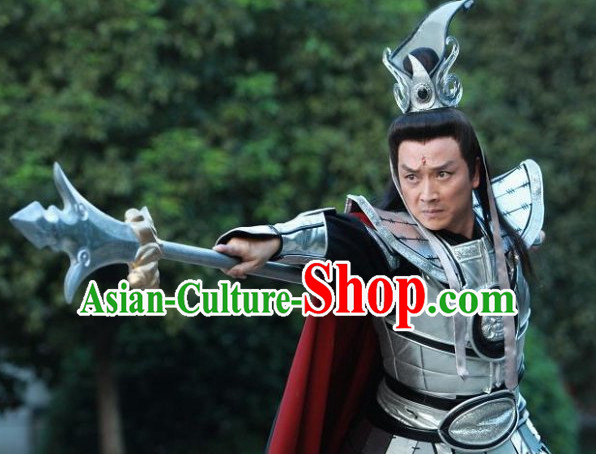 Chinese Stage Performance TV Drama Divine Warrior Costumes Complete Set for Men