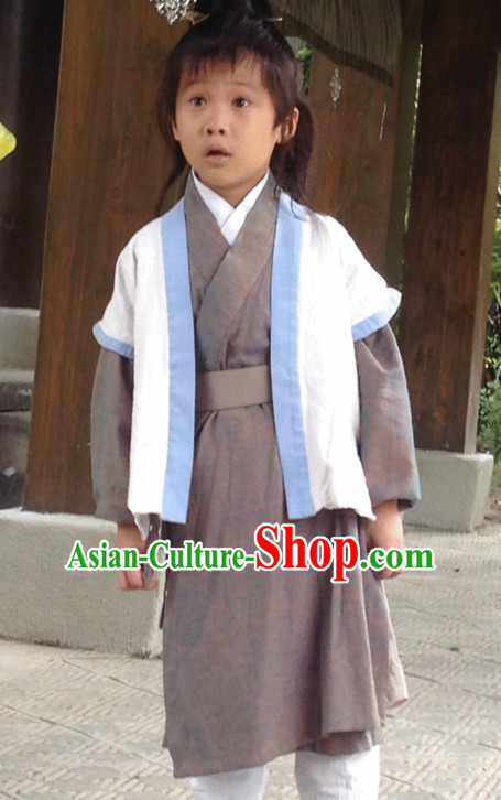 Chinese Kids Peasant Costume Hanfu Dress Clothing National Dress Ancient China Clothing Traditional Chinese Outfit Chinese Costumes and Headwear Complete Set for Brides