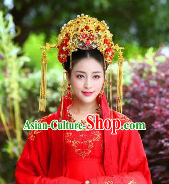 Chinese Traditional Bridal Hair Accessories Hair Sticks Hair Ornaments Chopsticks Gold Hair Pins Hairsticks Oriental Asian Head Jewellery Hair Clips Hair pIeces Hair Style