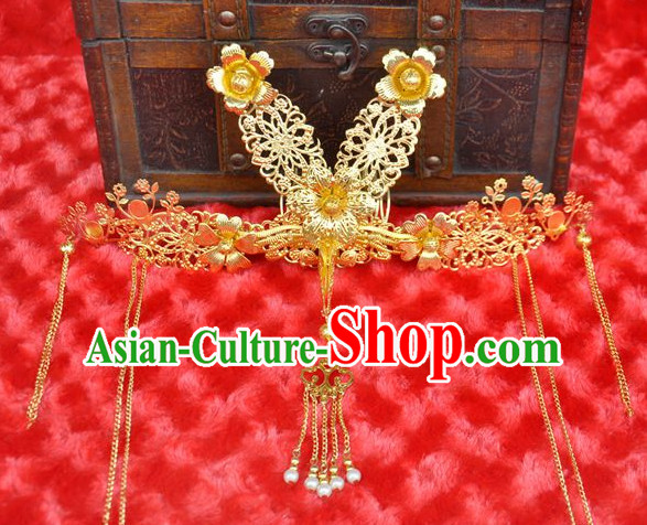 Chinese Traditional Ancient Hair Sticks Hair Ornaments Chopsticks Gold Hair Pins Hairsticks Oriental Asian Head Jewellery Hair Clips Hair pIeces Hair Style