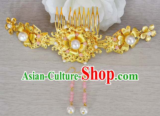 Chinese Traditional Ancient Hair Sticks Hair Ornaments Chopsticks Gold Hair Pins Hairsticks Oriental Asian Head Jewellery Hair Clips Hair pIeces Hair Style