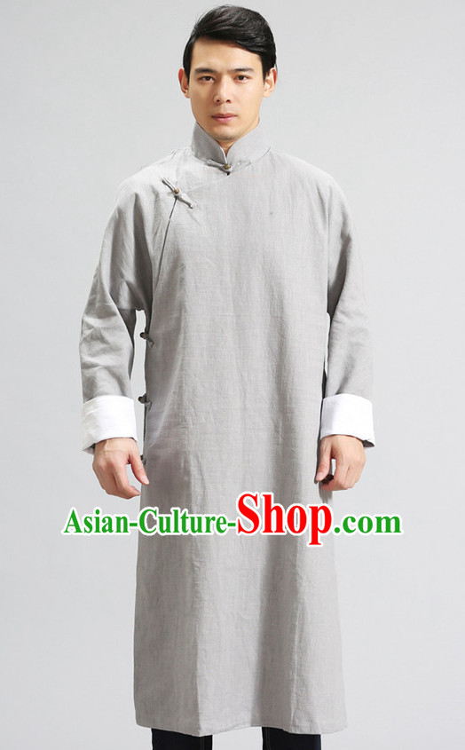 Long Minguo Style Male Mandarin Robe for Men or Boys