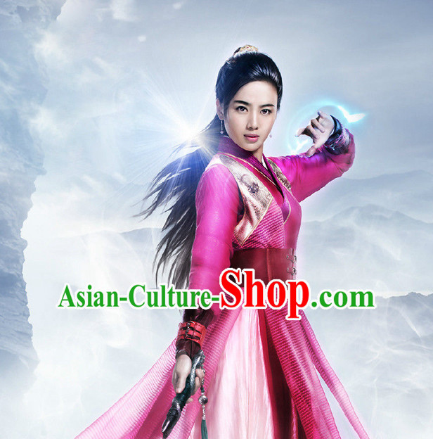 Ancient Chinese Fairy Suits and Hair Jewelry Complete Set for Women