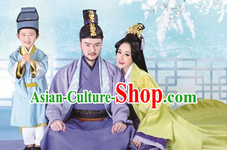 Ancient Chinese Husband and Wife Dresses 2 Complete Sets