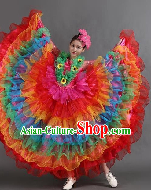 Chinese Ballroom Dance Dress for Women Girls