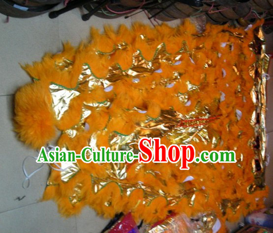 Chinese Traditional 100_ Natural Long Wool Lion Dance Tail Pants Claws Set