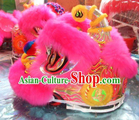 Supreme Long Wool Ancient Chinese Traditional Lion Dance Costumes Complete Set