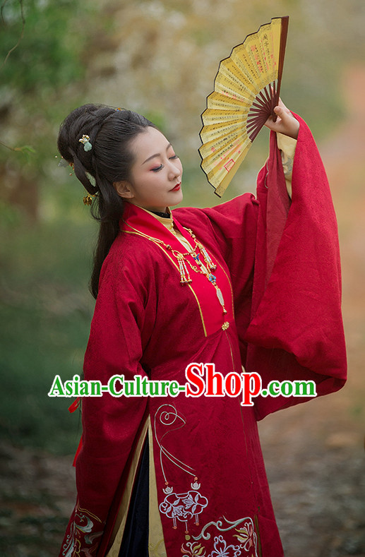 Ming Dynasty Clothing Garment and Hair Accessories Complete Set for Women