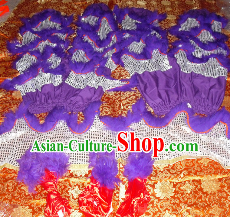 Purple Top Asian Chinese Lion Dance Troupe Performance Suppliers Pants and Claws