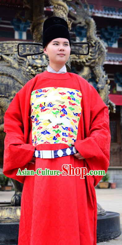 Ancient Chinese Clothing Dress Garment and Hair Accessories Complete Set for Men