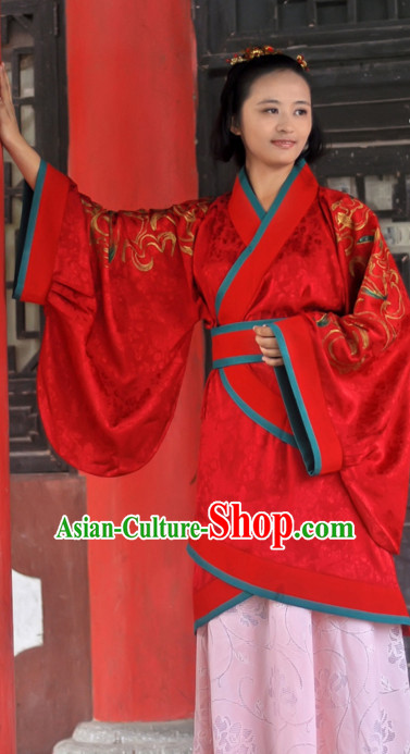 Ancient Chinese Clothing Dress Garment and Hair Accessories Complete Set for Women