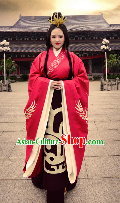 Ancient Chinese Clothing Dress Garment and Hair Accessories Complete Set for Women