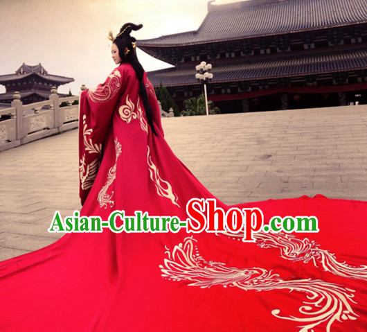 Ancient Chinese Clothing Dress Garment and Hair Accessories Complete Set for Women