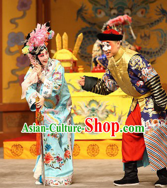 Chinese Beijing Opera Empress Costume and Hair Accessories Complete Set for Women